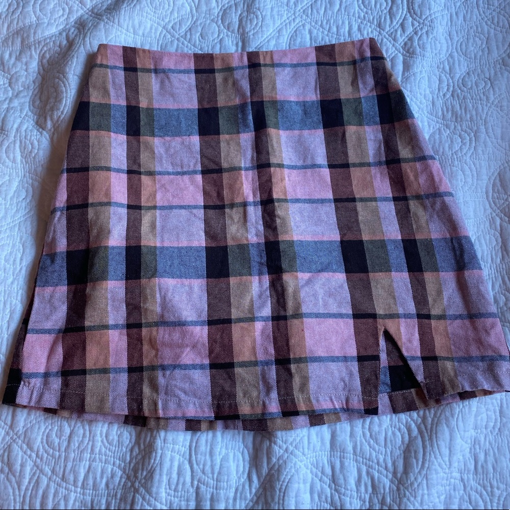 COTTON ON PINK PLAID SKIRT